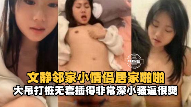 真实情侣性爱-文静邻家小情侣居家啪啪，大大屌打桩无套插得非常深-